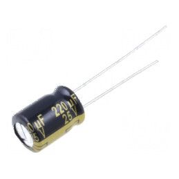 Condensator electrolitic low ESR THT 220uF 25VDC 8x11,5mm | Electronic-mag.ro | Componente Electronice