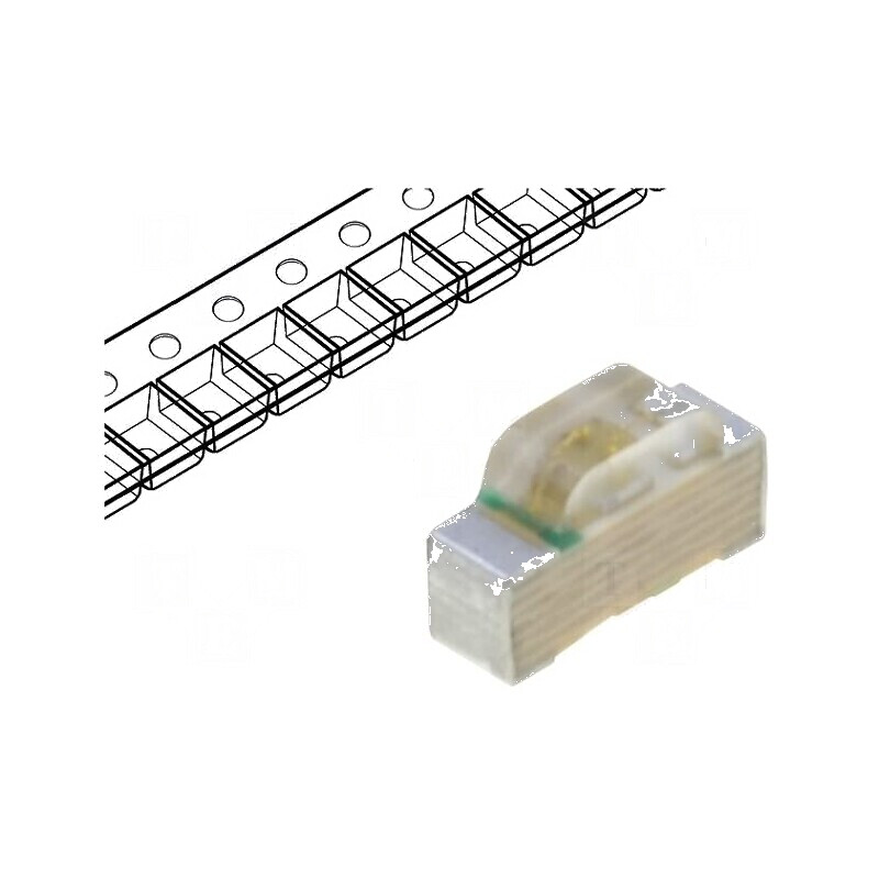LED SMD 0802 verde 18-60mcd 2,1x1,3x0,7mm 120° 20mA 570nm | Electronic-mag.ro | Componente Electronice