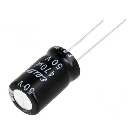 Condensator electrolitic THT 470uF 50VDC 12,5x20mm ±20% | Electronic-mag.ro | Componente Electronice