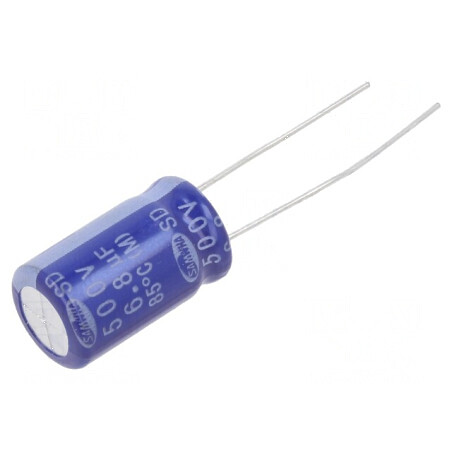 Condensator electrolitic THT 6,8uF 500VDC Ø10x16mm ±20% | Electronic-mag.ro | Componente Electronice