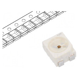 LED SMD PLCC4 roșie 3,78-7,56lm 1120-2800mcd 3x3,4x2,1mm | Electronic-mag.ro | Componente Electronice