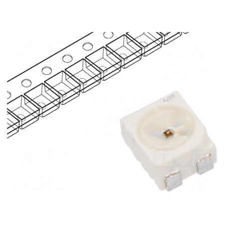 LED SMD PLCC4 roșie 3,78-7,56lm 1120-2800mcd 3x3,4x2,1mm | Electronic-mag.ro | Componente Electronice