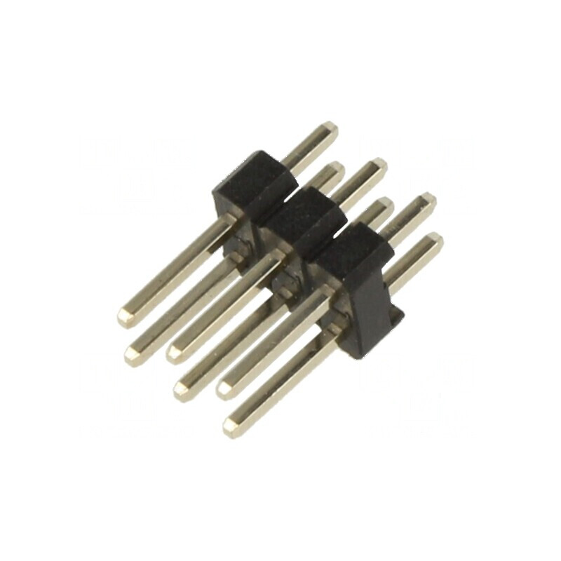Conector şir pini tată 2,54mm 6 pini THT aurit | Electronic-mag.ro | Componente Electronice