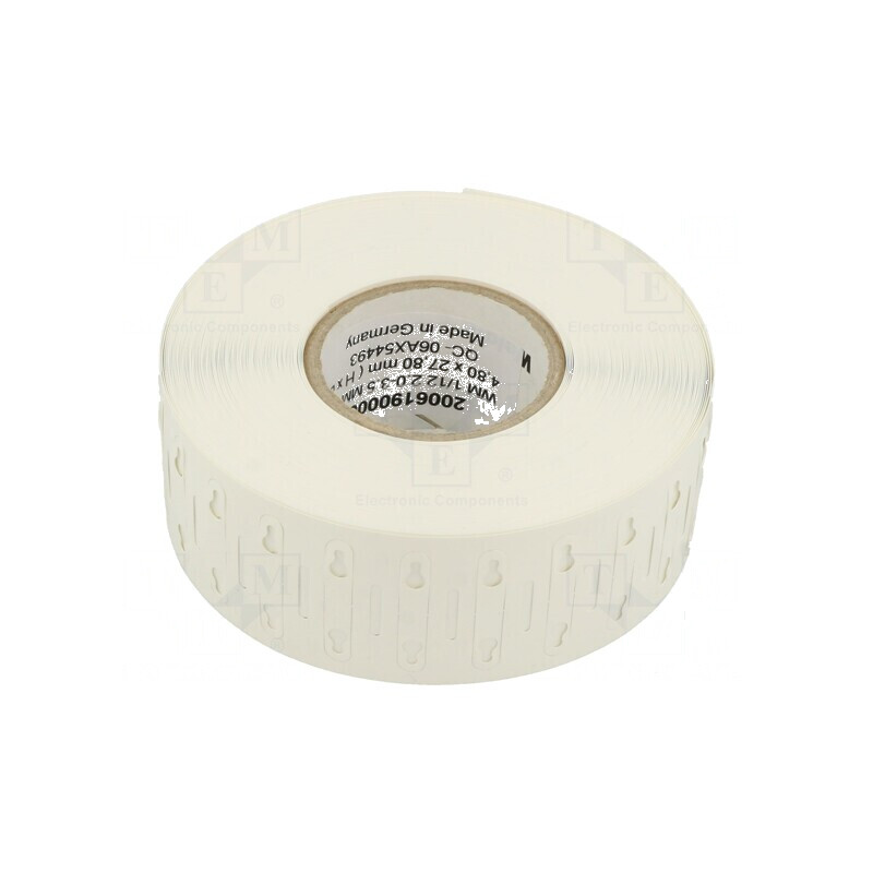 Etichetă poliester albă 2÷3,5mm -40÷150°C cu orificiu WM | Electronic-mag.ro | Componente Electronice