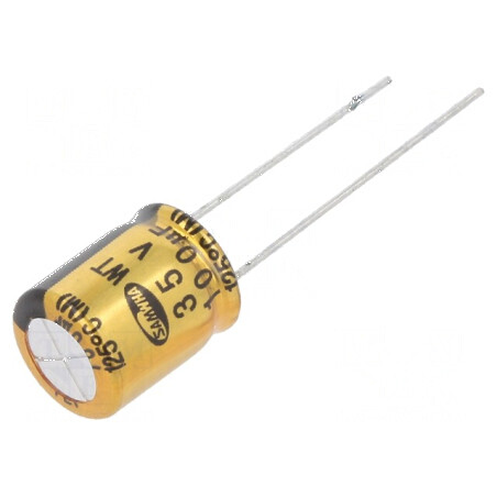 Condensator electrolitic THT 100uF 35V Ø10x12,5mm ±20% | Electronic-mag.ro | Componente Electronice