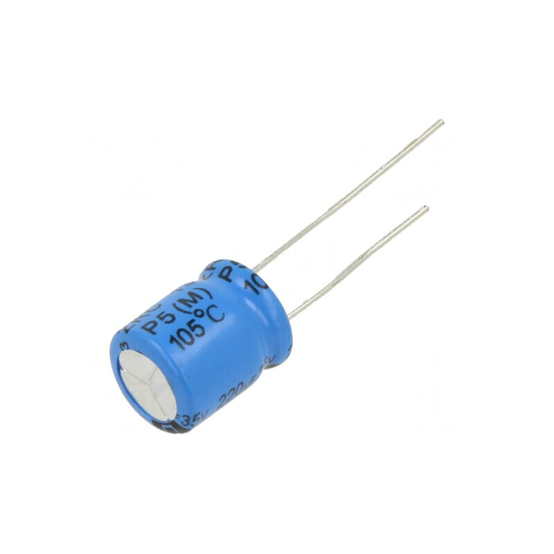 Condensator electrolitic THT 220uF 35VDC 5mm ±20% | Electronic-mag.ro | Componente Electronice