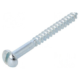 Şurub pentru lemn 5x50mm cu cap buton crestat 1,2mm oţel zincat DIN 96 | Electronic-mag.ro | Componente Electronice