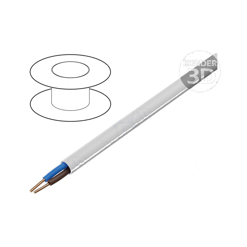 Cablu BiTprotect YTDY 2x0,5mm rotund sârmă Cu PVC alb | Electronic-mag.ro | Componente Electronice