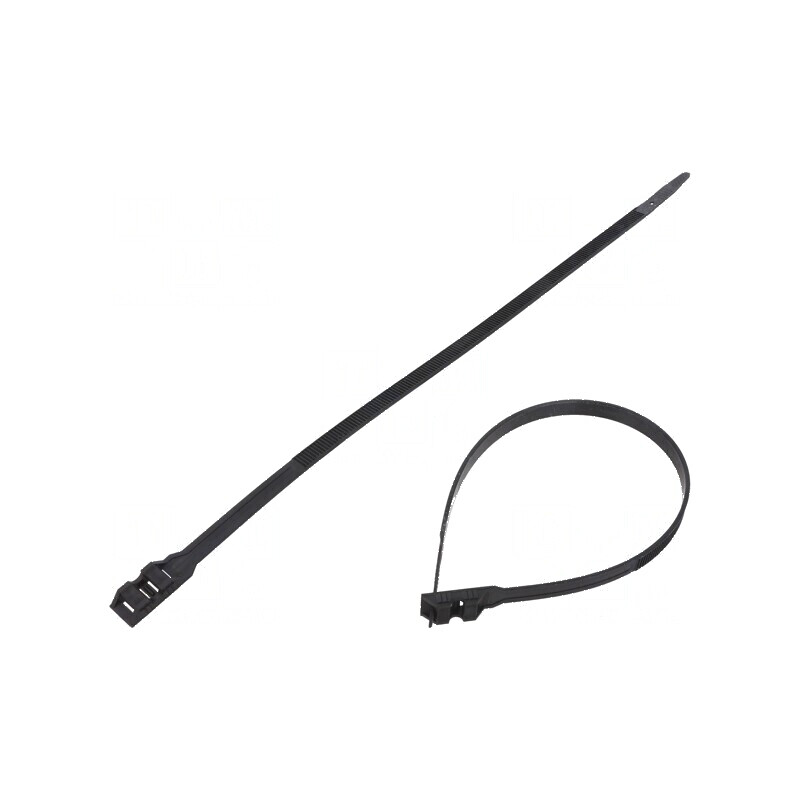 Legătură cablu dublu blocare L: 360mm W: 9mm poliamidă 540N negru | Electronic-mag.ro | Componente Electronice