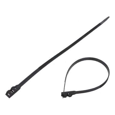 Legătură cablu dublu blocare L: 360mm W: 9mm poliamidă 540N negru | Electronic-mag.ro | Componente Electronice