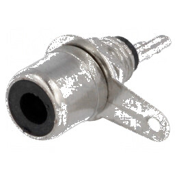 Conector RCA soclu mamă nichelat pentru montare pe panou 6mm | Electronic-mag.ro | Componente Electronice