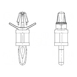 Distanţier PCB poliamidă 6,4mm clichet naturală | Electronic-mag.ro | Componente Electronice
