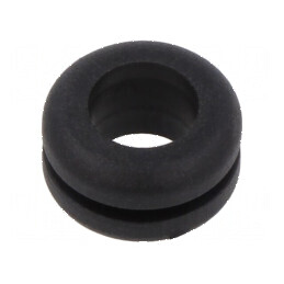 Manșon negru Ø10mm pentru orificiu Ø8mm, grosime panou max. 1,6mm | Electronic-mag.ro | Componente Electronice