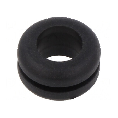 Manșon negru Ø10mm pentru orificiu Ø8mm, grosime panou max. 1,6mm | Electronic-mag.ro | Componente Electronice