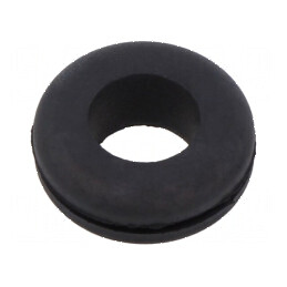 Manșon negru Ø 12mm pentru orificiu Ø 8mm, grosime panou max. 1mm | Electronic-mag.ro | Componente Electronice