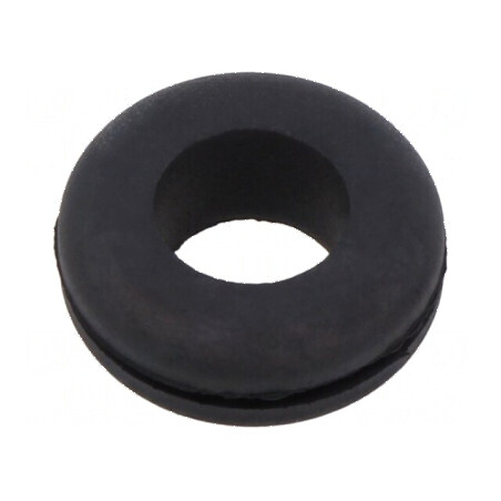 Manșon negru Ø 12mm pentru orificiu Ø 8mm, grosime panou max. 1mm | Electronic-mag.ro | Componente Electronice