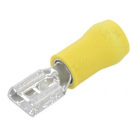 Terminal plat 6,3mm mamă 0,8mm 2,5-6mm2 crimpat pe cablu | Electronic-mag.ro | Componente Electronice