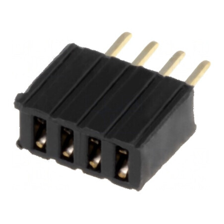 Conector şiruri pini soclu mamă 4 pini 1,27mm THT 1x4 | Electronic-mag.ro | Componente Electronice