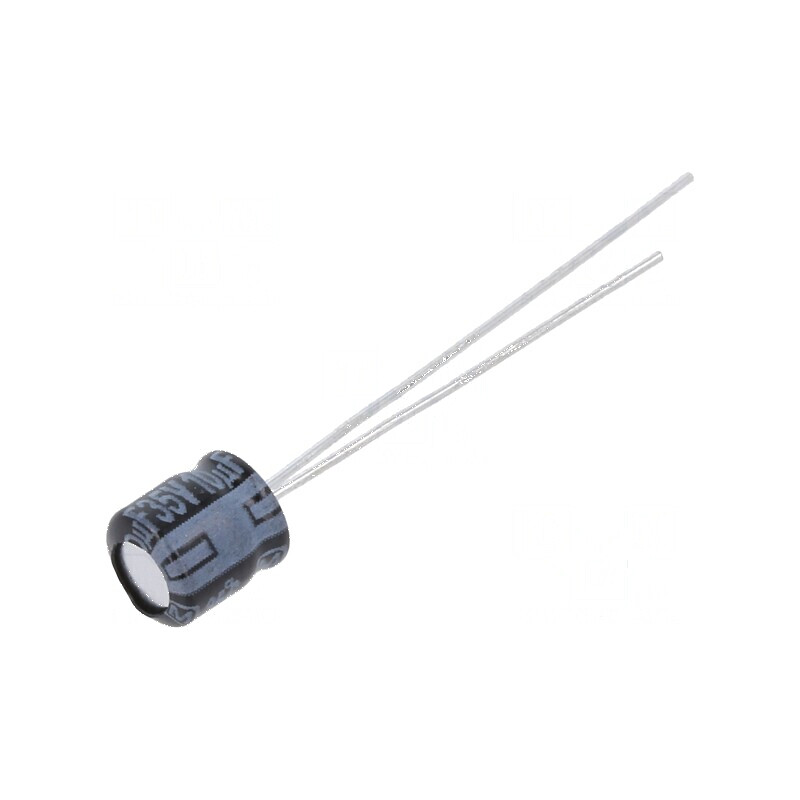Condensator electrolitic THT 10uF 35VDC Ø5x5mm 2mm Raster | Electronic-mag.ro | Componente Electronice