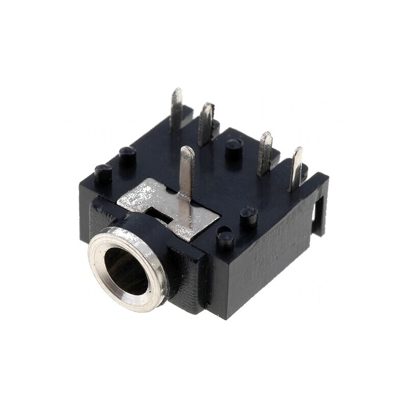 Conector Jack 3,5mm soclu mamă stereo unghi 90° | Electronic-mag.ro | Componente Electronice