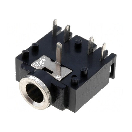 Conector Jack 3,5mm soclu mamă stereo unghi 90° | Electronic-mag.ro | Componente Electronice