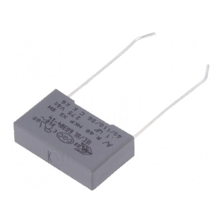 Condensator polipropilenă X2 R46 100nF 18x5x11mm THT ±10% | Electronic-mag.ro | Componente Electronice