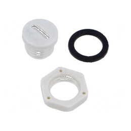 Capac protecție PG7 poliamidă gri deschis cu filet PG | Electronic-mag.ro | Componente Electronice