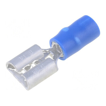 Terminal plat 6,3mm mamă 2mm² crimpat pe cablu izolată | Electronic-mag.ro | Componente Electronice