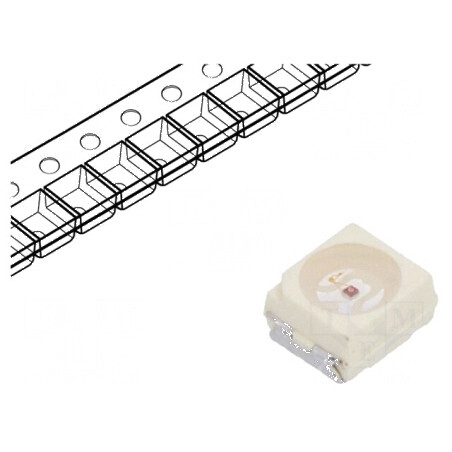 LED SMD 3528 PLCC2 Roșie 180-560mcd 3,5x2,8x1,75mm 60° 30mA | Electronic-mag.ro | Componente Electronice
