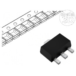 Tranzistor NPN bipolar Darlington 60V 0,5A 1,1W SOT89 | Electronic-mag.ro | Componente Electronice