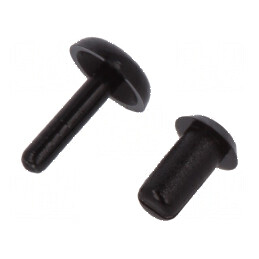 Diblu poliamidă 4mm lungime, diametru orificiu montare 2,1mm, negru | Electronic-mag.ro | Componente Electronice