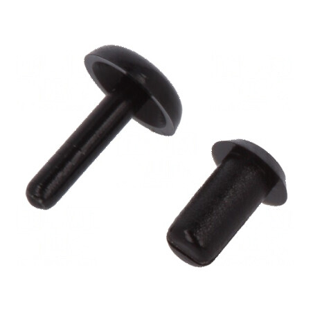 Diblu poliamidă 4mm lungime, diametru orificiu montare 2,1mm, negru | Electronic-mag.ro | Componente Electronice