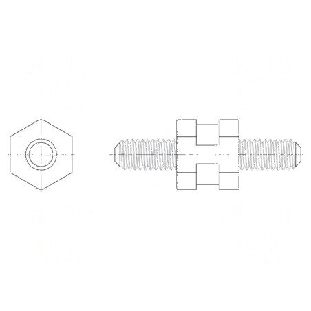 Manșon distanțier hexagonal poliamidă 66 M3 5mm negru | Electronic-mag.ro | Componente Electronice