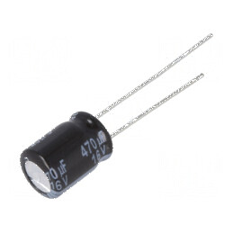 Condensator electrolitic low ESR THT 470uF 16V Ø8x11,5mm | Electronic-mag.ro | Componente Electronice