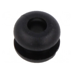 Manșon negru pentru montare Ø 6,4mm, Ø orificiu 4mm, grosime panou max. 3mm | Electronic-mag.ro | Componente Electronice