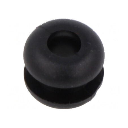 Manșon negru pentru montare Ø 6,4mm, Ø orificiu 4mm, grosime panou max. 3mm | Electronic-mag.ro | Componente Electronice