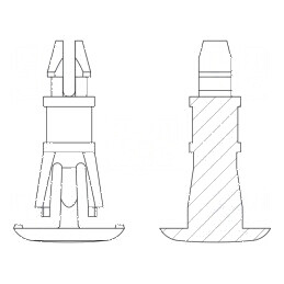Știft de montare poliamidă 66, 7,9mm, clichet | Electronic-mag.ro | Componente Electronice