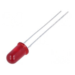 LED 5mm roșie 6,1mcd 60° convex | Electronic-mag.ro | Componente Electronice
