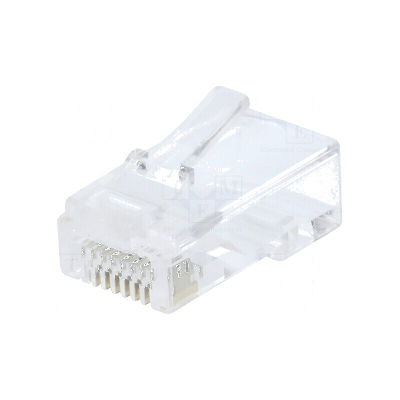 Conector RJ45 Cat 6 necreaționat, de trecere 23AWG-26AWG | Electronic-mag.ro | Componente Electronice