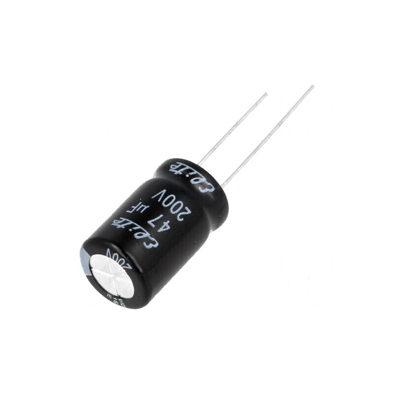 Condensator electrolitic THT 47uF 200VDC Ø12,5x20mm ±20% | Electronic-mag.ro | Componente Electronice