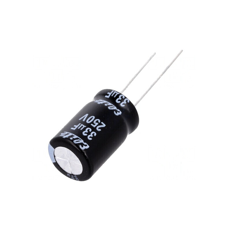 Condensator electrolitic THT 33uF 250VDC Ø12,5x20mm ±20% | Electronic-mag.ro | Componente Electronice