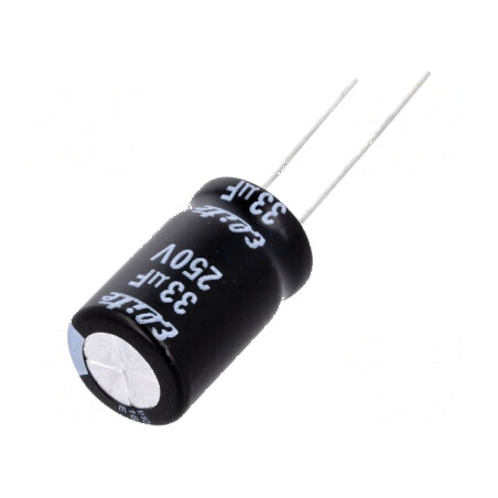 Condensator electrolitic THT 33uF 250VDC Ø12,5x20mm ±20% | Electronic-mag.ro | Componente Electronice