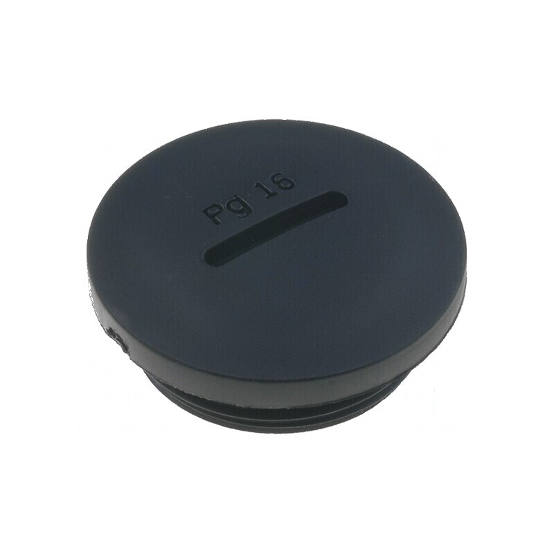 Capac de protecție PG16 poliamidă neagră 10,3mm H, 27mm Øext | Electronic-mag.ro | Componente Electronice