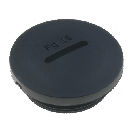 Capac de protecție PG16 poliamidă neagră 10,3mm H, 27mm Øext | Electronic-mag.ro | Componente Electronice