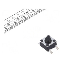 Microîntrerupător TACT SPST-NO 0,05A/12VDC SMT 1,57N | Electronic-mag.ro | Componente Electronice