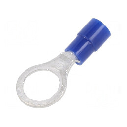Vârf inelar M8 Ø 8,4mm, crimpat pe cablu, izolat, 1,04-2,63mm² | Electronic-mag.ro | Componente Electronice