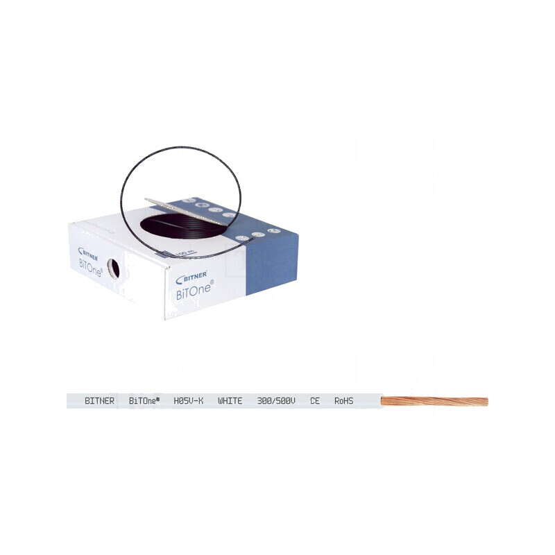 Cablu BiTOne H05V-K 0,5mm² PVC alb 300V 500V 100m | Electronic-mag.ro | Componente Electronice Cablu BiTOne H05V-K 0,5mm² PVC alb 300V 500V 100m | Electronic-mag.ro | Componente Electronice