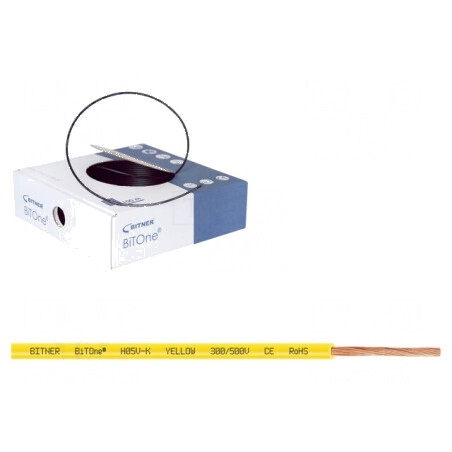 Cablu BiTOne H05V-K 0,5mm2 PVC galben 300V 500V | Electronic-mag.ro | Componente Electronice