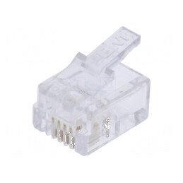 Conector RJ11 6p4c cu mufă PIN 4, cablu IDC crimpat | Electronic-mag.ro | Componente Electronice