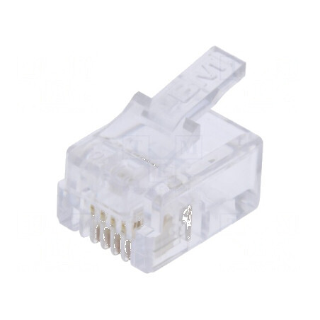 Conector RJ11 6p4c cu mufă PIN 4, cablu IDC crimpat | Electronic-mag.ro | Componente Electronice